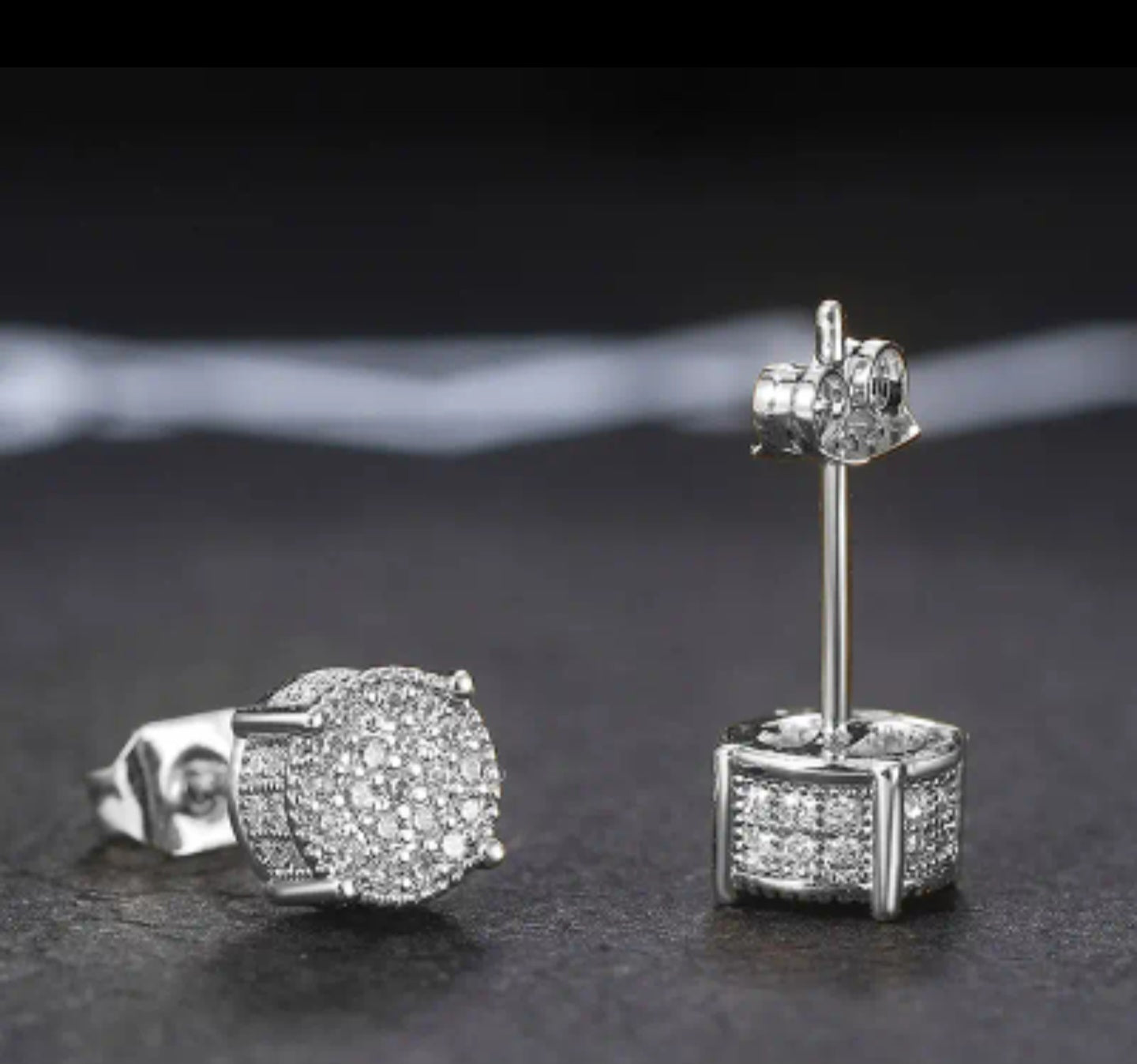 CZ Studs Silver Earrings
