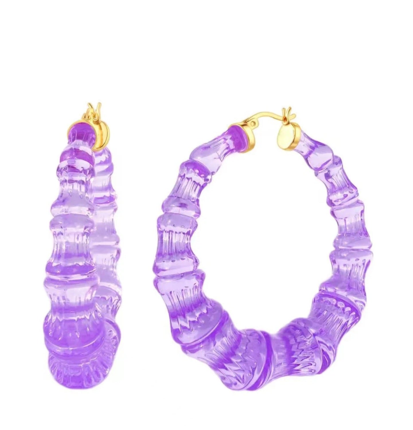 Bamboo Colorful Acrylic Earrings 50mm