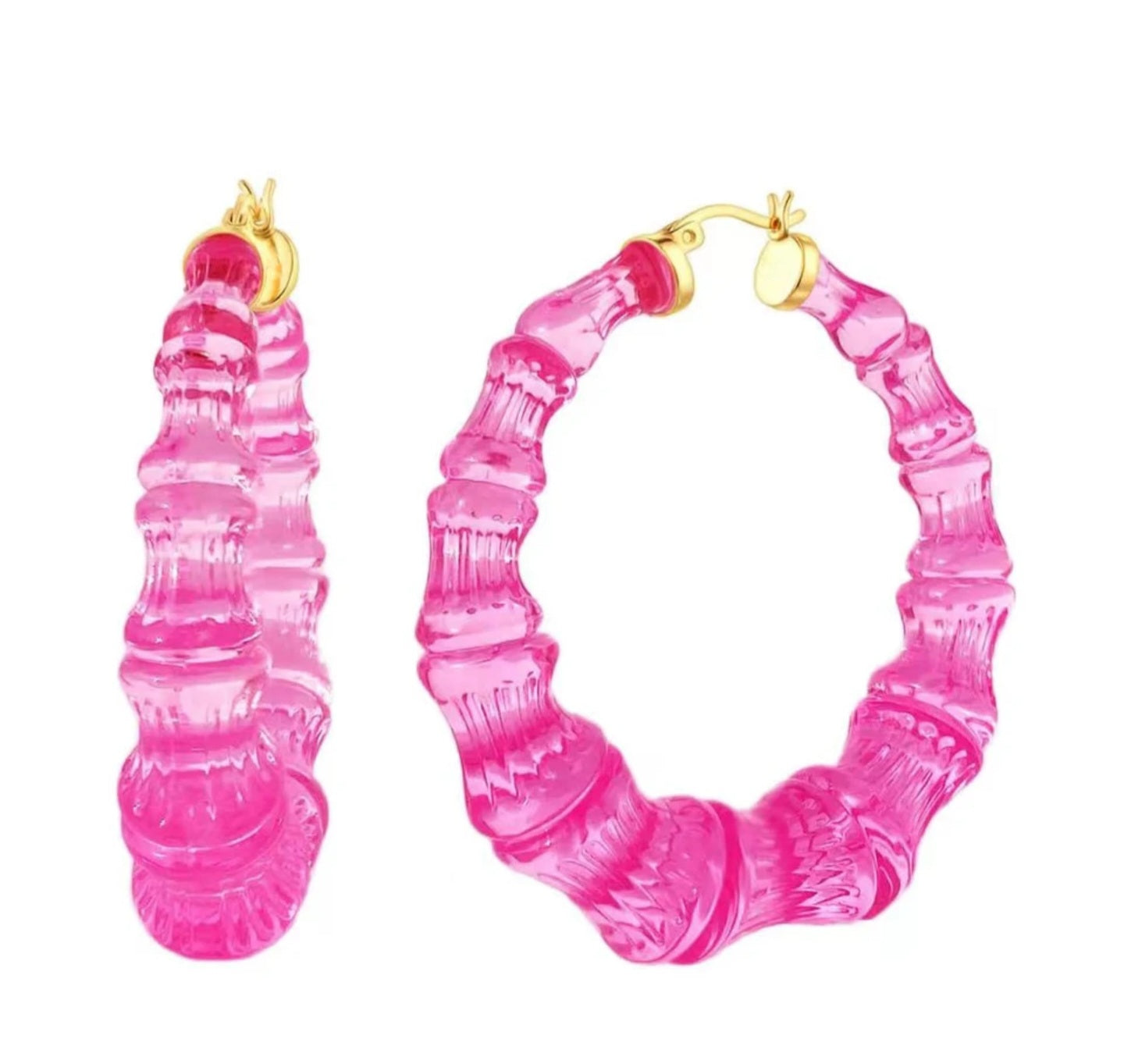 Bamboo Colorful Acrylic Earrings 50mm