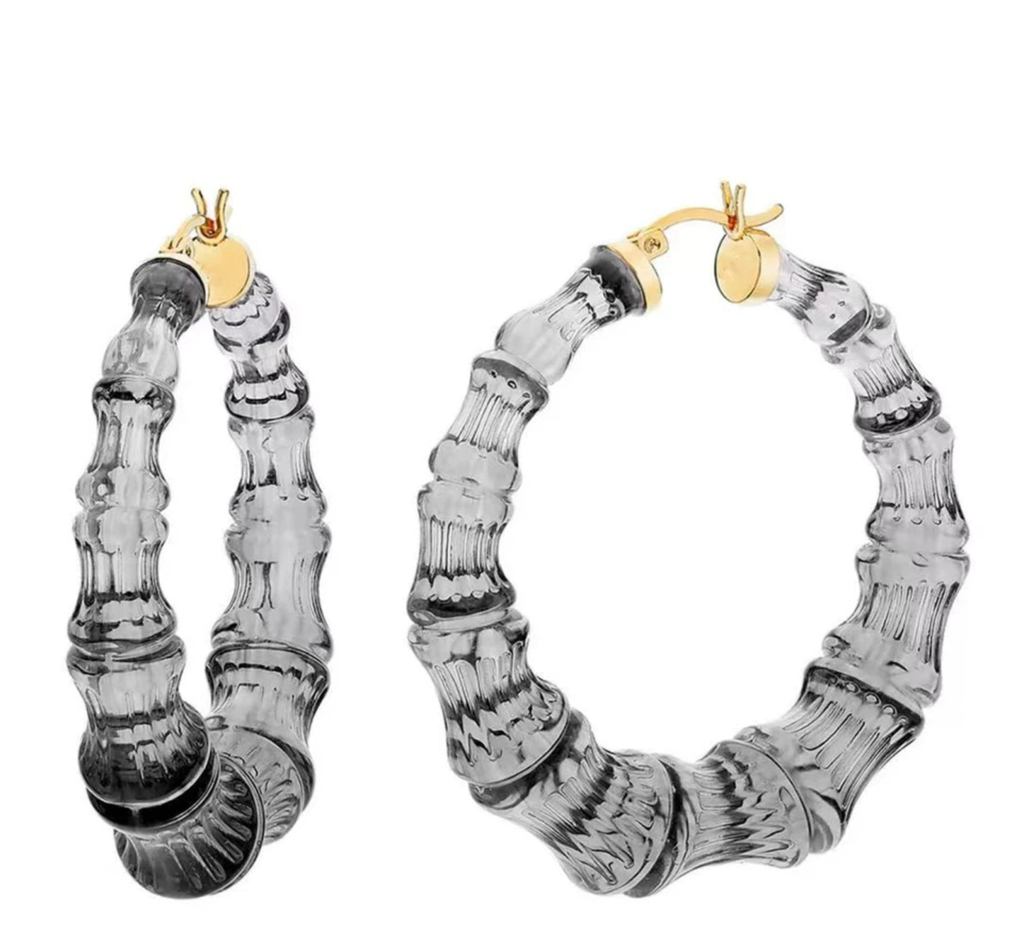 Bamboo Colorful Acrylic Earrings 50mm