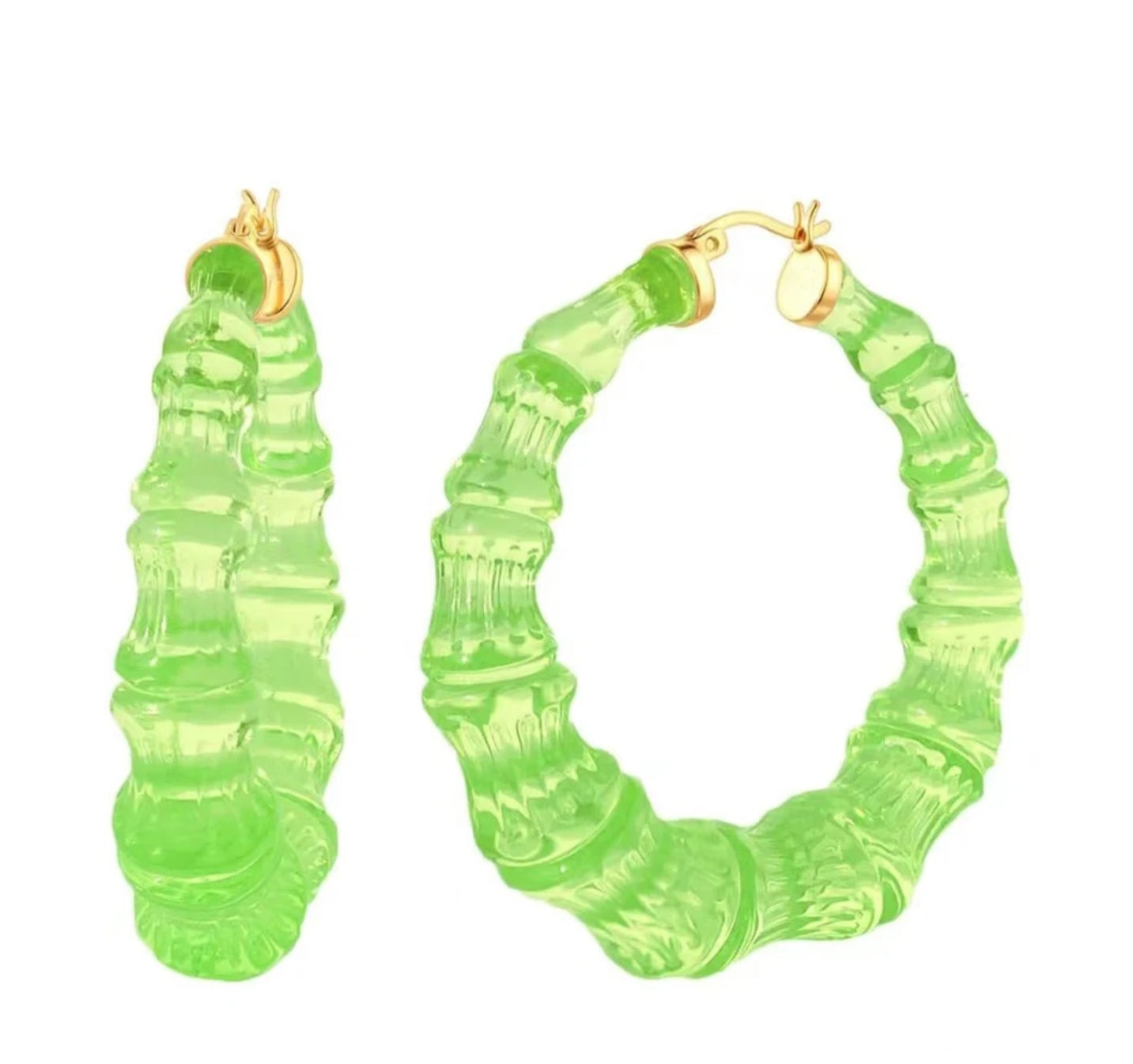 Bamboo Colorful Acrylic Earrings 50mm