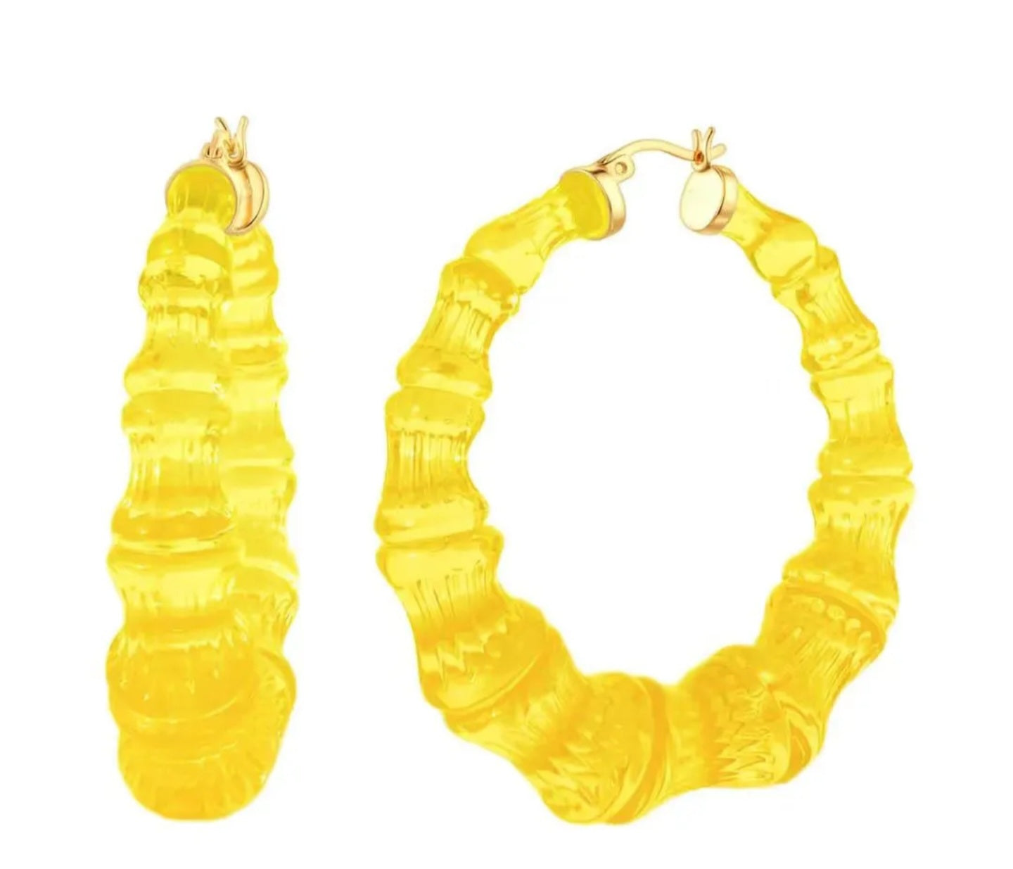 Bamboo Colorful Acrylic Earrings 50mm