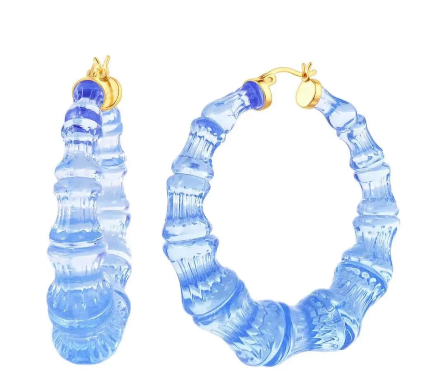 Bamboo Colorful Acrylic Earrings 50mm