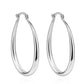 Oval Hoop Silver Earrings